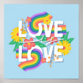 Love Pastel Gay Pride Rainbow Poster (Voorkant)