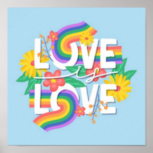 Love Pastel Gay Pride Rainbow Poster