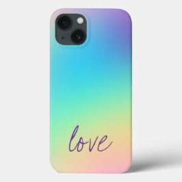 "Love" Pastel Rainbow Gradient Design Case-Mate iPhone Case