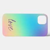 "Love" Pastel Rainbow Gradient Design Case-Mate iPhone Case (Achterkant (horizontaal))