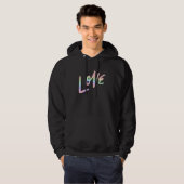 Love Pastel Rainbow Love Cool Hoodie (Voorkant volledig)