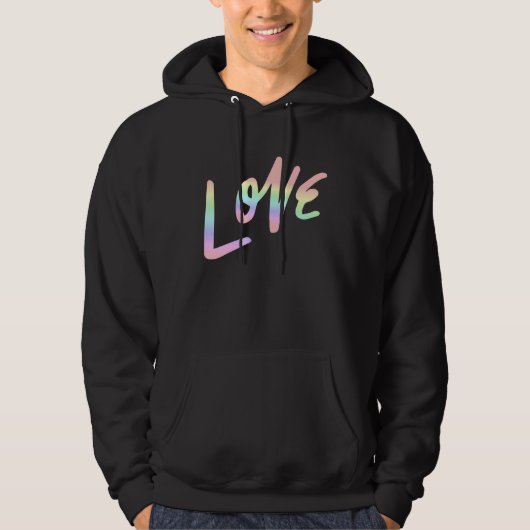 Love Pastel Rainbow Love Cool Hoodie (Voorkant)