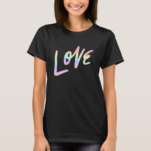 Love Pastel Rainbow Love Cool T-shirt (Voorkant)