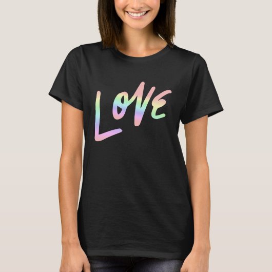 Love Pastel Rainbow Love Cool T-shirt (Voorkant)
