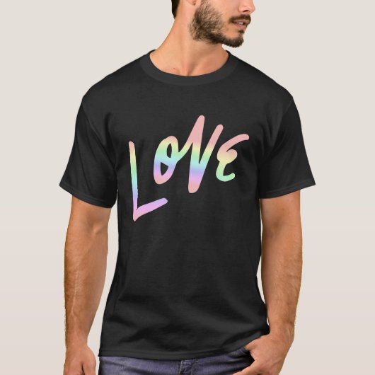 Love Pastel Rainbow Love Cool T-shirt (Voorkant)