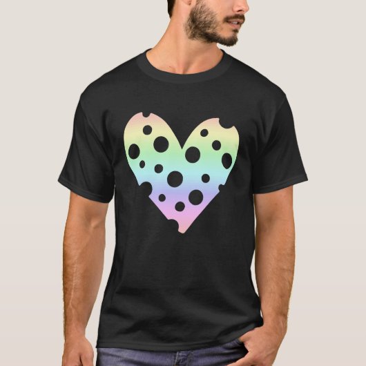 Love Pastel Rainbow Love Heart T-shirt (Voorkant)