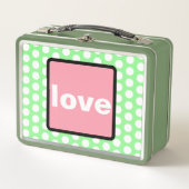 Love Pastel Roze Mint Groene Polka Dots (Voorkant)