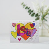 Love Patchwork Glitter Hearts Briefkaart (Staand voorkant)