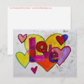 Love Patchwork Glitter Hearts Briefkaart (Voorkant / Achterkant)