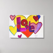 Love Patchwork Hearts Painting Canvas Print (Voorkant)