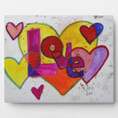 Love Patchwork Hearts Painting Poem Plaque Fotoplaat (Voorkant)