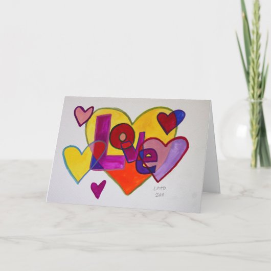 Love Patchwork Hecht Wenskaart of Note Cards Feestdagen Kaart (Voorkant)