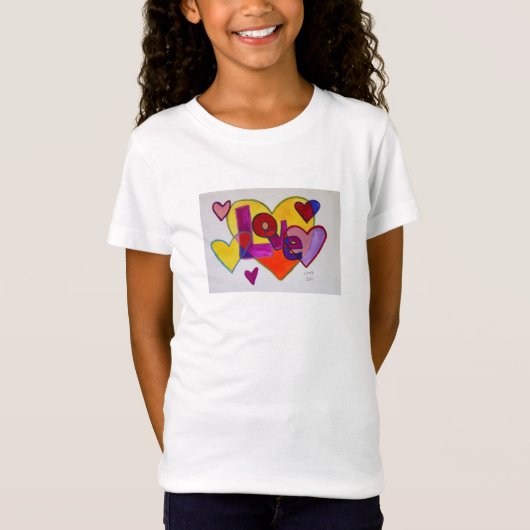 Love Patchwork Hecht Word Art Shirten T-shirt (Voorkant)