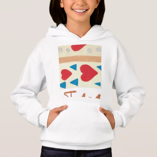 Love Path Meisjes Fleece Trui met Kap (Voorkant)