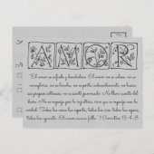 Love-Patient-Kind-Never Fails~Scrip~Wedding RSVP Uitnodiging Briefkaart (Voorkant / Achterkant)