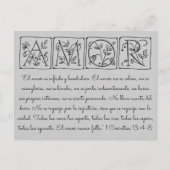 Love-Patient-Kind-Never Fails~Scrip~Wedding RSVP Uitnodiging Briefkaart (Voorkant)