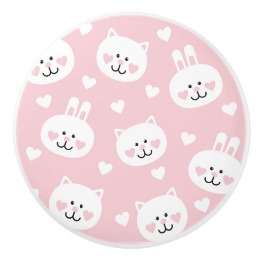 Love Pattern 2 Keramische Knop (Voorkant)