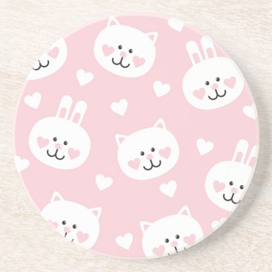 Love Pattern 2 Zandsteen Onderzetter (Voorkant)