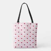 Love Pattern Canvas tas - Rood overzicht (Achterkant)