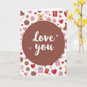 Love Pattern Heartfelt Card Kaart (Gele Bloem)