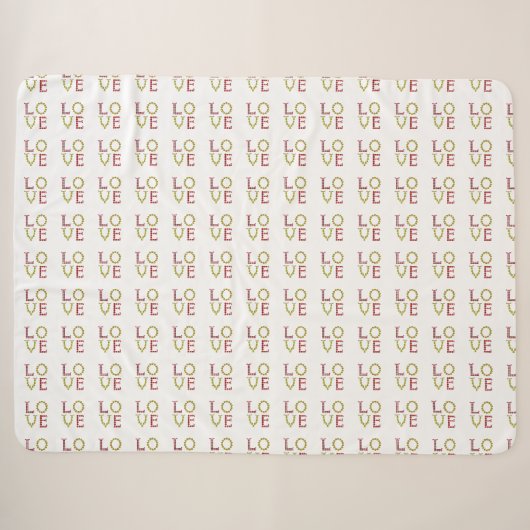 Love Pattern Sherpa Deken (Voorkant (horizontaal))