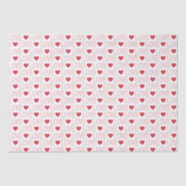Love Pattern Tissue Paper - Rood overzicht Tissuepapier