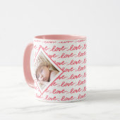 Love Pattern Two Photo Pink Valentijnsdag Mok (Voorkant links)