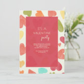 Love Pattern Valentijnsdag Invitation Kaart (Staand voorkant)