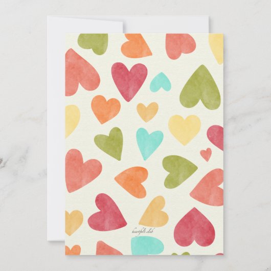 Love Pattern Valentijnsdag Invitation Kaart (Achterkant)