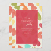 Love Pattern Valentijnsdag Invitation Kaart (Voorkant / Achterkant)