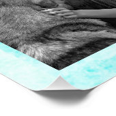 LOVE, Pauw Print Personalized Dog Blauwgroen Poste Poster (Hoek)