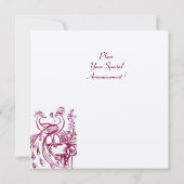 LOVE PAUWERS MONOGRAM Roze Witte Trouwkaarten Kaart (Achterkant)