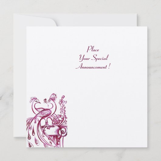 LOVE PAUWERS MONOGRAM Roze Witte Trouwkaarten Kaart (Achterkant)