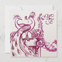 LOVE PAUWERS MONOGRAM Roze Witte Trouwkaarten Kaart