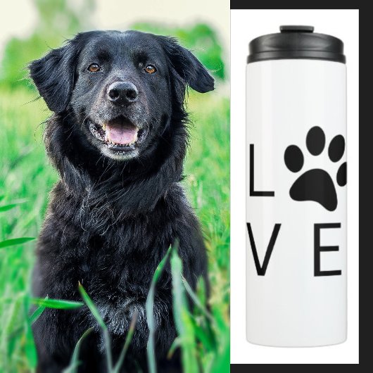 Love Paw Black Thermosbeker