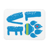 LOVE PAW (Blauwe letters) - Magneet (Horizontaal)