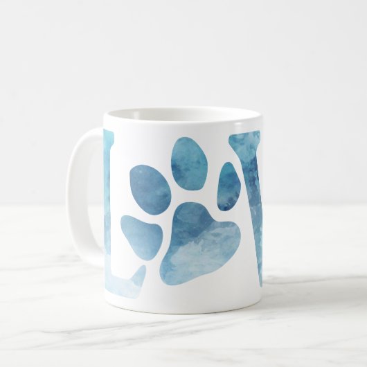 Love Paw Blue Koffiemok (Voorkant links)