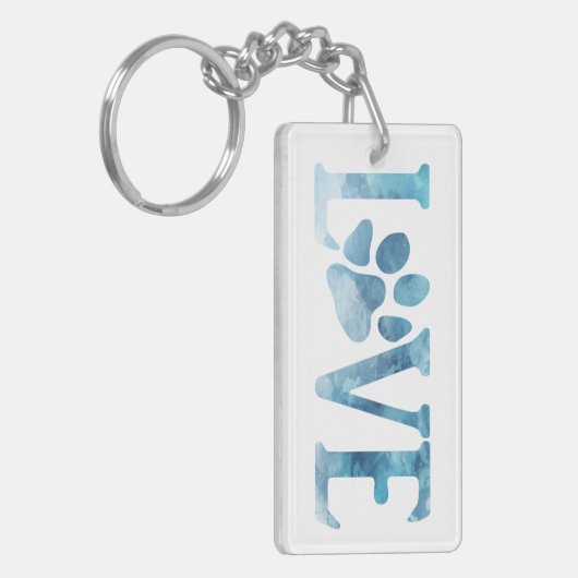 Love Paw Blue Sleutelhanger (Voorkant Links)