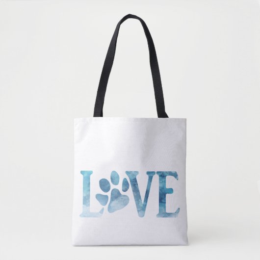 Love Paw Blue Tote Bag (Voorkant)