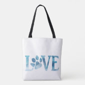 Love Paw Blue Tote Bag (Achterkant)