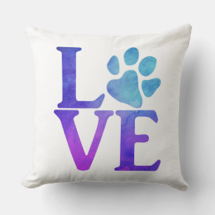 Love Paw Classic Blauw en Paarse Kussen