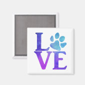 Love Paw Classic Blauw en Paarse Magneet (Voorkant / Achterkant)