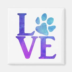 Love Paw Classic Blauw en Paarse Magneet