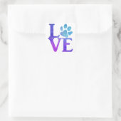 Love Paw Classic Blauw en Paarse Vierkante Sticker (Tas)