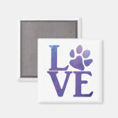 Love Paw Classic Paarse Magneet (Voorkant / Achterkant)