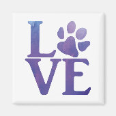 Love Paw Classic Paarse Magneet (Voorkant)