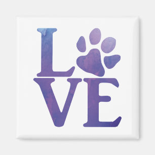 Love Paw Classic Paarse Magneet
