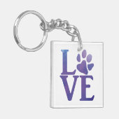 Love Paw Classic Paarse Sleutelhanger (Voorkant Links)