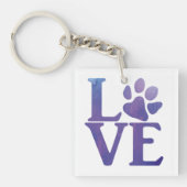 Love Paw Classic Paarse Sleutelhanger (Voorkant)