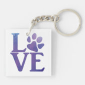 Love Paw Classic Paarse Sleutelhanger (Achterkant)
